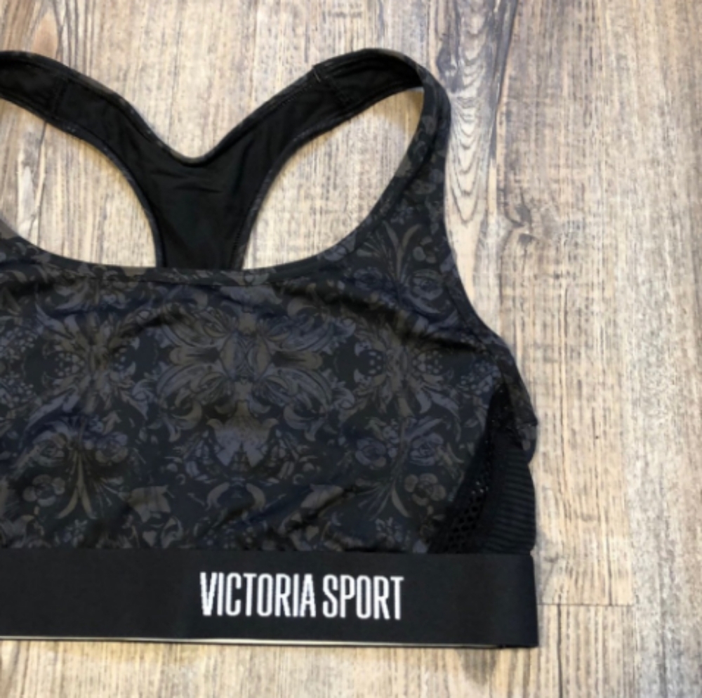 Victoria Sport Floral Racer Back Sports Bra-Sz M - Picture 3 of 6